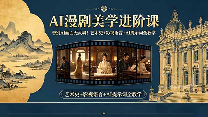 （18480期）告别AI画面无灵魂！AI漫剧美学进阶课，艺术史+影视语言+AI提示词全教学-齐力副业
