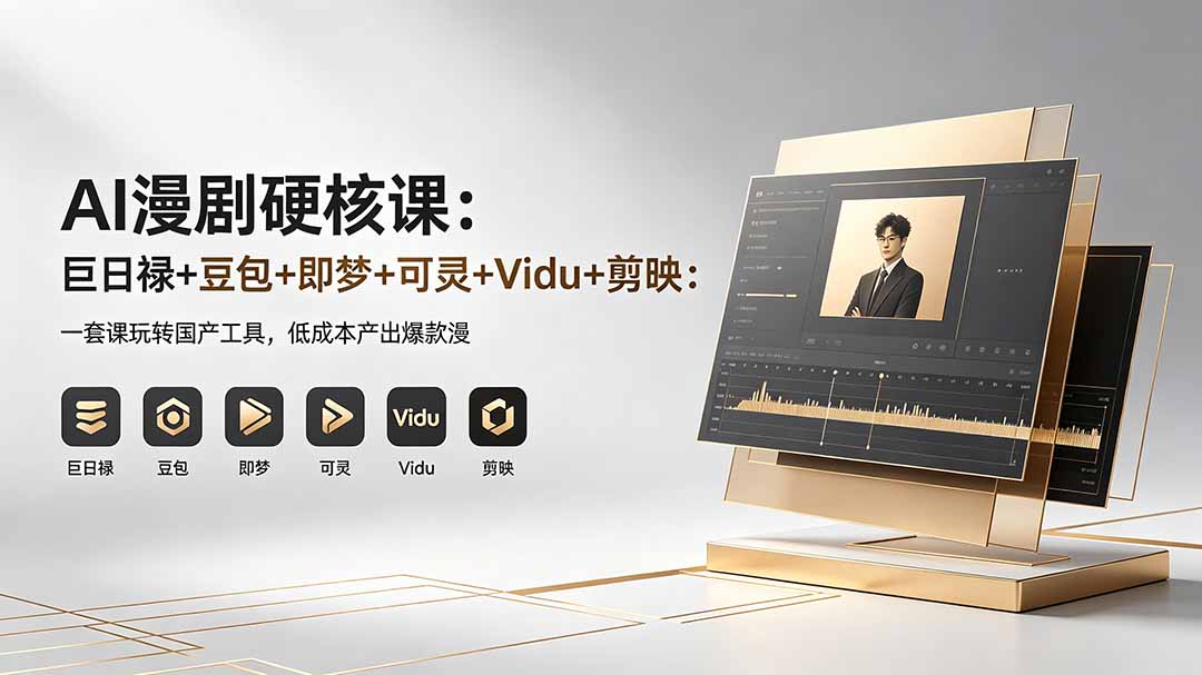（18280期）AI漫剧硬核课：巨日禄+豆包+即梦+可灵+Vidu+剪映：一套课玩转国产工具，低成本产出爆款漫剧-齐力副业