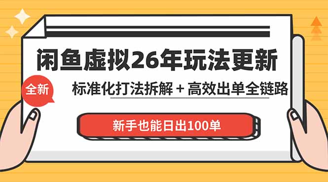 （18296期）闲鱼虚拟从0到1系统化运营课程：标准化打法拆解 + 高效出单全链路教学，新手也能日出100单-齐力副业