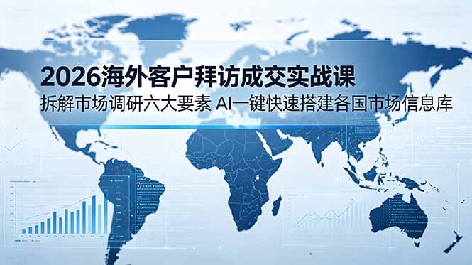 （18992期）2026海外客户拜访成交实战课：拆解市场调研六大要素，AI一键快速搭建各国市场信息库-齐力副业