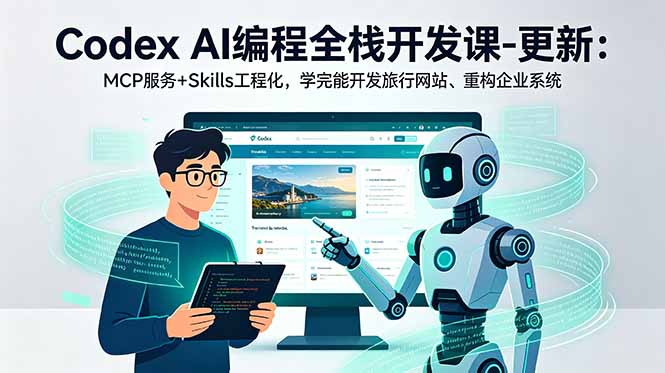 (18858期)Codex AI编程全栈开发课-更新:MCP服务+Skills工程化,学完能开发旅行网站、重构企业系统-齐力副业