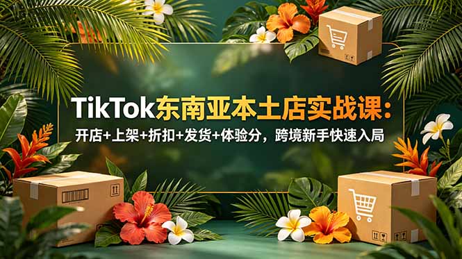 （18984期）TikTok东南亚本土店实战课：开店+上架+折扣+发货+体验分，跨境新手快速入局-齐力副业