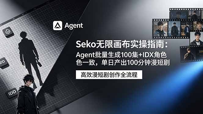 (19006期)Seko无限画布实操指南:Agent批量生成100集+IDX角色一致,单日产出100分钟漫短剧-齐力副业