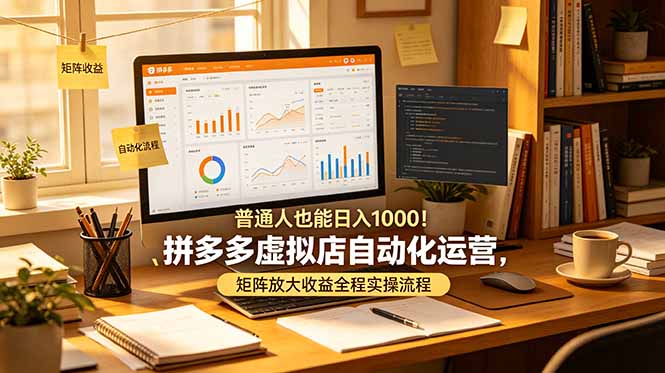 （19022期）普通人也能日入 1000！拼多多虚拟店自动化运营，矩阵放大收益全程实操流程-齐力副业