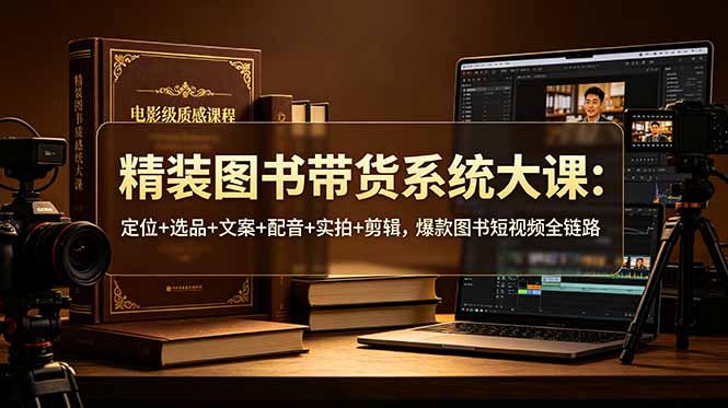 (19007期)精装图书带货系统大课:定位+选品+文案+配音+实拍+剪辑,爆款图书短视频全链路-齐力副业