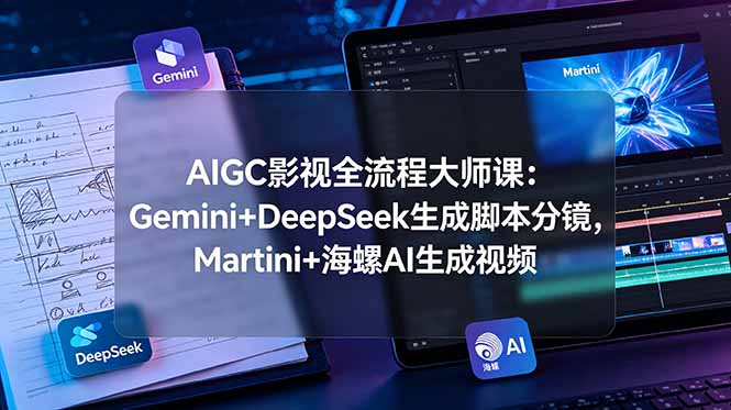 (19008期)AIGC影视全流程大师课:Gemini+DeepSeek生成脚本分镜,Martini+海螺AI生成视频-齐力副业
