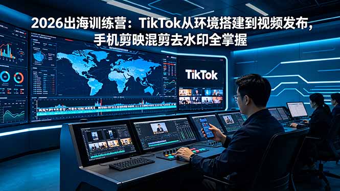 (18875期)2026出海训练营:TikTok从环境搭建到视频发布,手机剪映混剪去水印全掌握-齐力副业