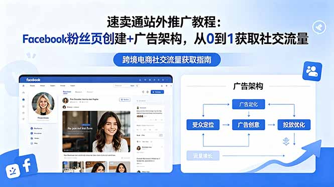 (18888期)速卖通站外推广教程:Facebook粉丝页创建+广告架构,从0到1获取社交流量-齐力副业