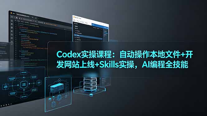 (19009期)Codex实操课程:自动操作本地文件+开发网站上线+Skills实操,AI编程全技能-齐力副业