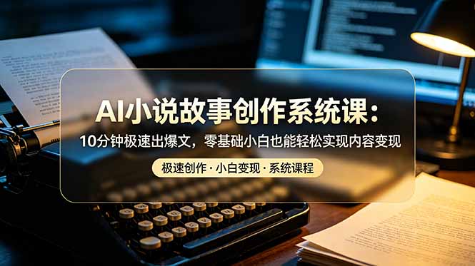 （19053期）AI小说故事创作系统课：10分钟极速出爆文，零基础小白也能轻松实现内容变现-齐力副业