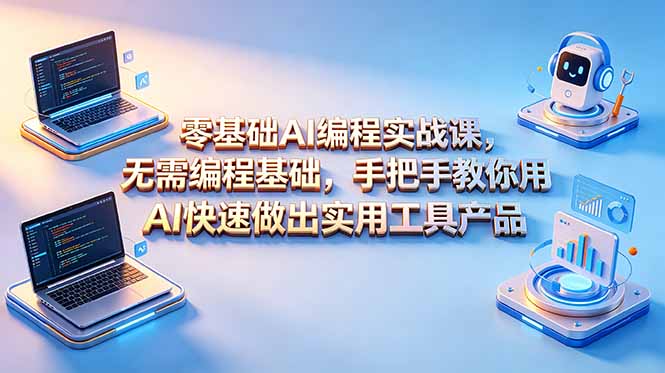 （18785期）零基础AI编程实战课-更新，无需编程基础，手把手教你用AI快速做出实用工具产品-齐力副业