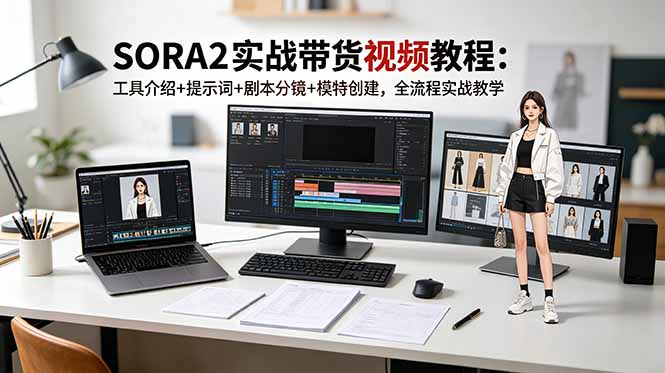 (18718期)SORA2实战带货视频教程:工具介绍+提示词+剧本分镜+模特创建,全流程实战教学-齐力副业