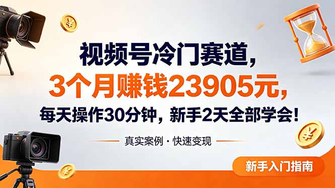 (18799期)视频号冷门赛道,3个月变现23905元,新手2天学会 每天操作30分钟!-齐力副业
