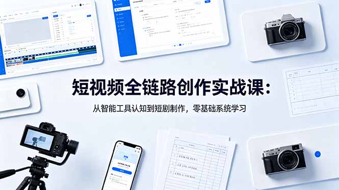 (18683期)短视频全链路创作实战课:从智能工具认知到短剧制作,零基础系统学习-齐力副业