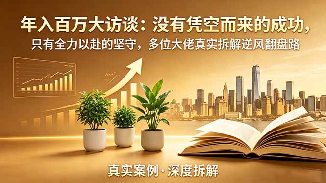 (18891期)年入百万大访谈-更新:没有凭空而来的成功,只有全力以赴的坚守,多位大佬真实拆解逆风翻盘路-齐力副业