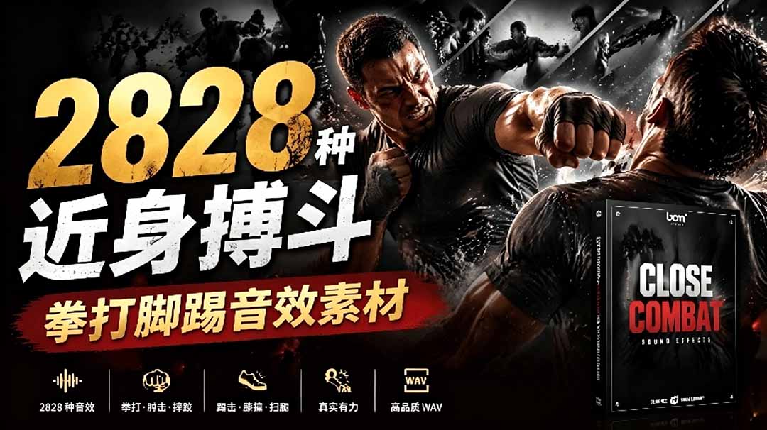 （19072期）宝藏级别音效！2828种近身搏斗拳打脚踢音效素材，全部中文分类，免解压使用  Close Combat-齐力副业
