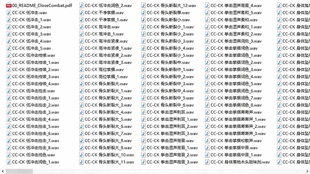 （19072期）宝藏级别音效！2828种近身搏斗拳打脚踢音效素材，全部中文分类，免解压使用  Close Combat插图2