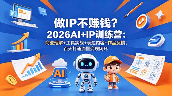(18839期)做IP不赚钱?2026AI+IP训练营:商业理解+工具实战+表达内容+作品反馈,百天打通流量变现闭环-齐力副业