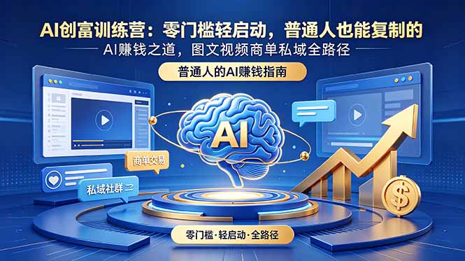 (18911期)AI创富训练营:零门槛轻启动,普通人也能复制的AI赚钱之道,图文视频商单私域全路径-齐力副业