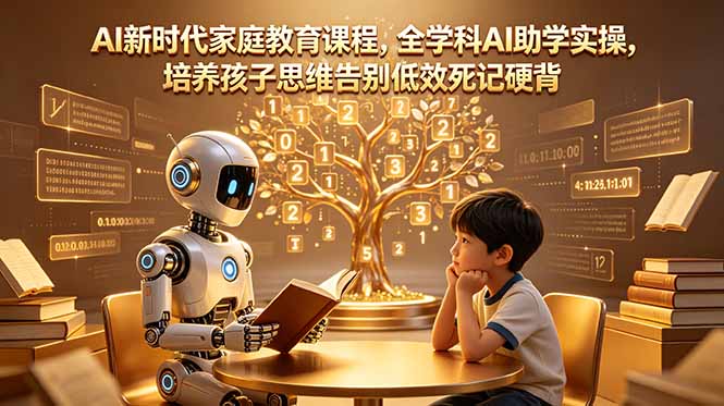 （18745期）AI新时代家庭教育课程，全学科AI助学实操，培养孩子思维告别低效死记硬背-齐力副业