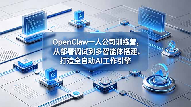 (18789期)OpenClaw 一人公司训练营,从部署调试到多智能体搭建,打造全自动 AI 工作引擎-齐力副业
