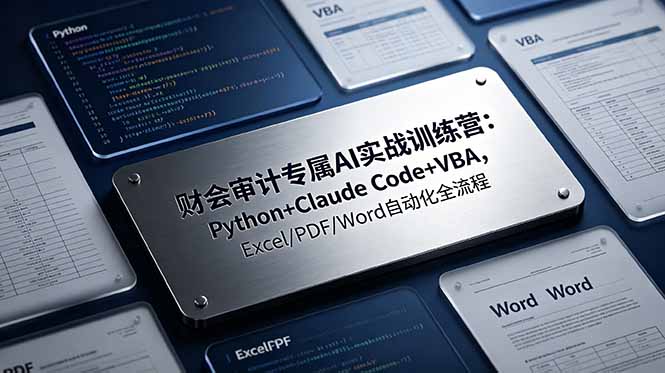 (19028期)财会审计专属 AI实战训练营:Python+Claude Code+VBA,Excel/PDF/Word自动化全流程-齐力副业