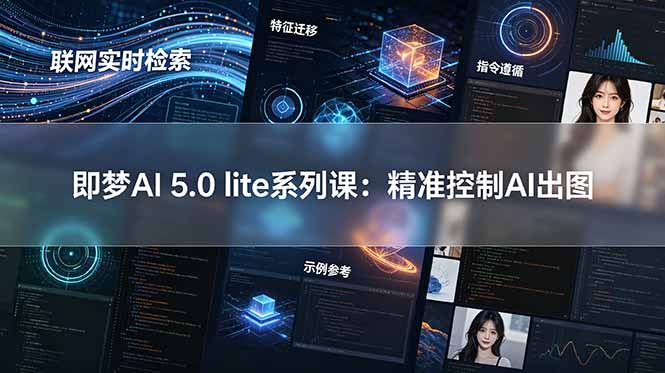 (18962期)即梦AI 5.0 lite实战课:联网实时检索+特征迁移+指令遵循+示例参考,精准控制AI出图-齐力副业