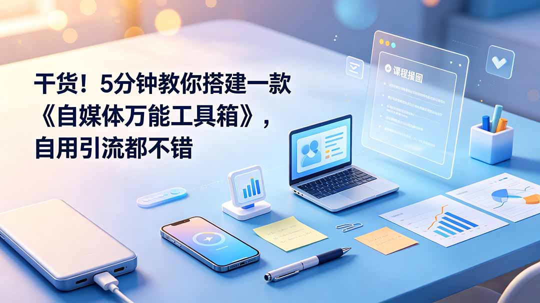 （19064期）干货！5分钟教你搭建一款《自媒体万能工具箱》，自用引流都不错-齐力副业