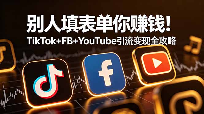 (19018期)别人填表单你赚钱!TikTok+FB+YouTube 引流变现全攻略【原创双语字幕】-齐力副业