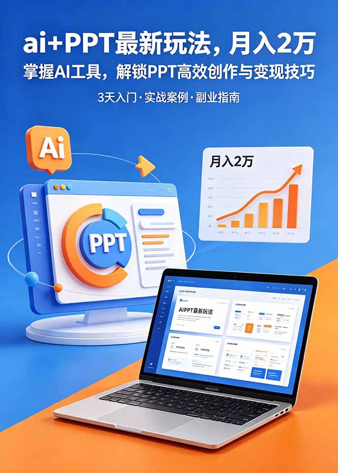 (18881期)ai+PPT最新玩法,月入2万掌握AI工具,解锁PPT高效创作与变现技巧3天入门,实战案例·副业指南插图 (18881期)ai+PPT最新玩法,月入2万掌握AI工具,解锁PPT高效创作与变现技巧3天入门,实战案例·副业指南插图