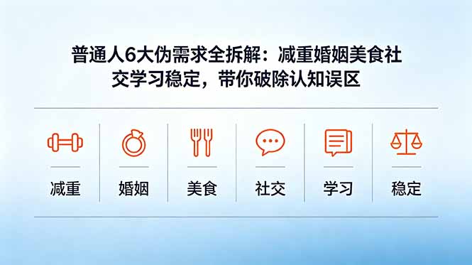 （18724期）付费文章：普通人6大伪需求全拆解：减重婚姻美食社交学习稳定，带你破除认知误区-齐力副业