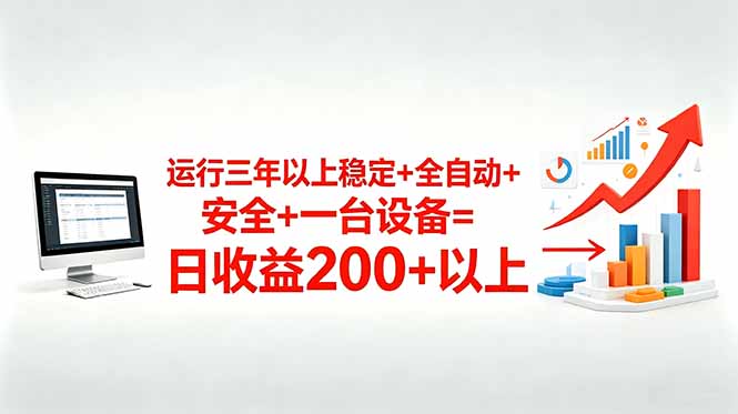 (18773期)三年以上稳定+全自动+安全+一台设备=日收益200+-齐力副业