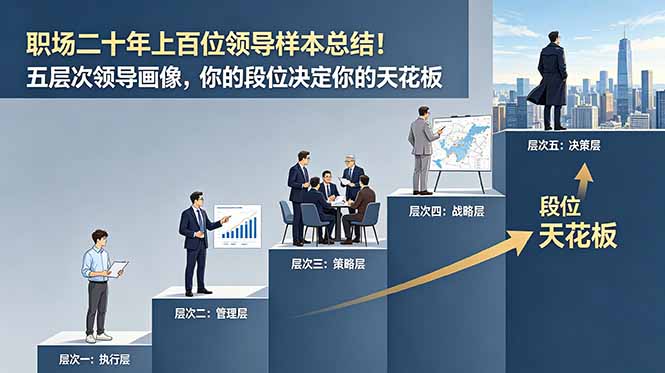 (18900期)付费文章:职场二十年上百位领导样本总结!五层次领导画像,你的段位决定你的天花板-齐力副业