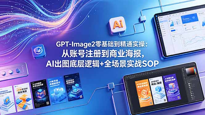 (18835期)GPT-Image2零基础到精通实操:从账号注册到商业海报,AI出图底层逻辑+全场景实战SOP-齐力副业