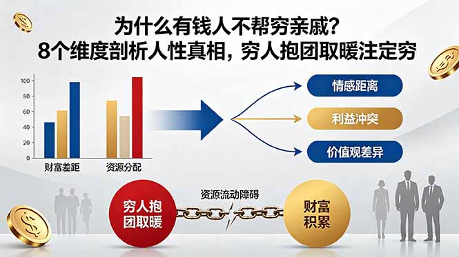 （18932期）付费文章：为什么有钱人不帮穷亲戚？8个维度剖析人性真相，穷人抱团取暖注定穷-齐力副业