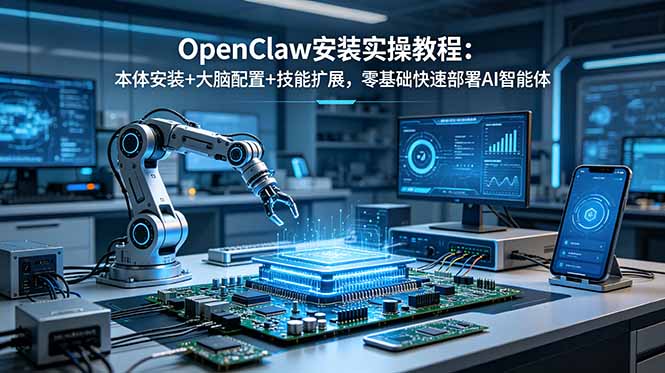(18982期)OpenClaw安装实操教程:本体安装+大脑配置+技能扩展,零基础快速部署AI智能体-齐力副业