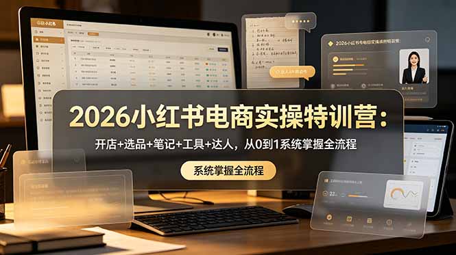 (18978期)2026小红书电商实操特训营:开店+选品+笔记+工具+达人,从0到1系统掌握全流程-齐力副业