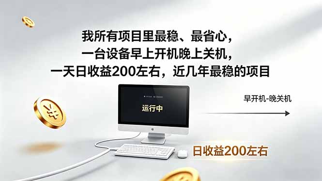 （19095期）近年最稳挂机副业，一台设备轻松增收。早开晚关，电脑挂机每日稳定收益200+-齐力副业