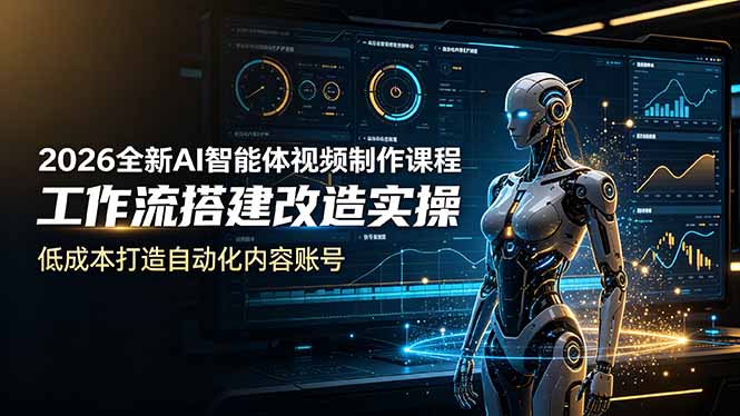 (19127期)2026全新AI Codex智能体视频制作课程,工作流搭建改造实操,低成本打造自动化内容账号-齐力副业