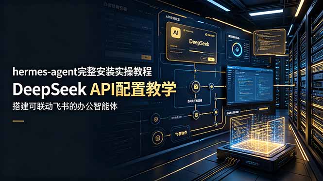 (19128期)hermes-agent完整安装实操教程,DeepSeek API配置教学,搭建可联动飞书的办公智能体-齐力副业