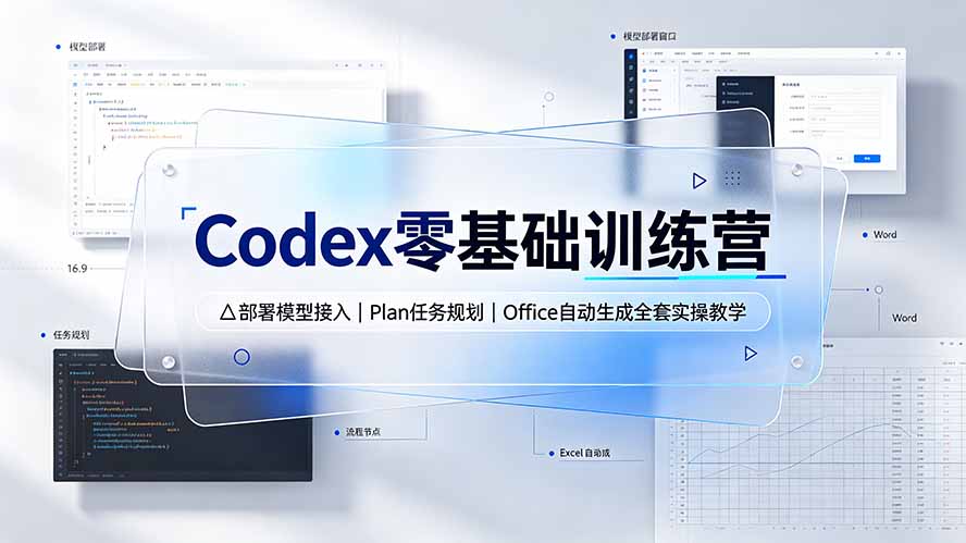 (19481期)Codex零基础训练营:部署模型接入|Plan任务规划|Office自动生成全套实操教学-齐力副业