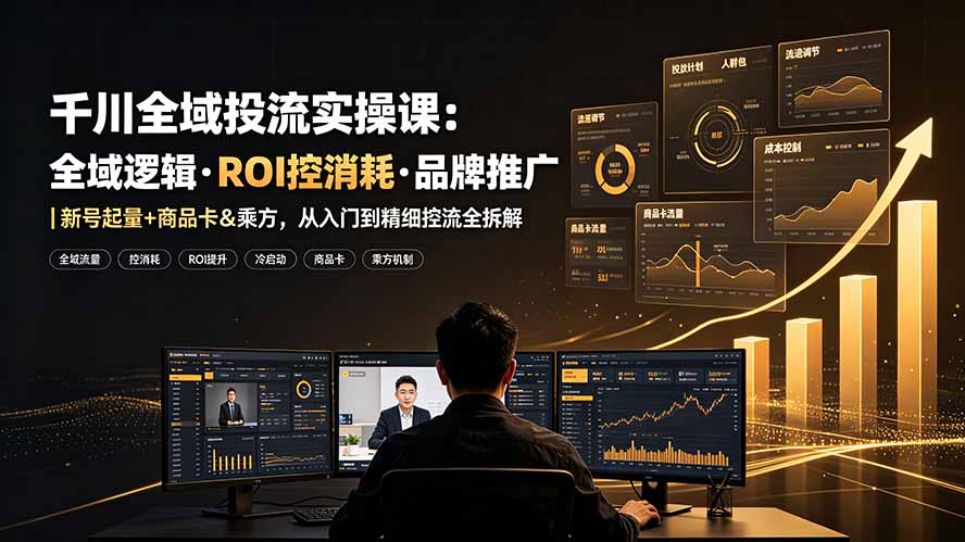(19249期)千川全域投流实操课:全域逻辑·ROI控消耗·品牌推广|新号起量+商品卡&乘方,从入门到精细控流全拆解-齐力副业