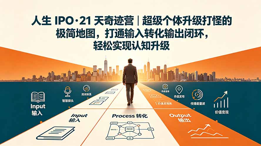 (19532期)人生 IPO-21 天奇迹营|超级个体升级打怪的极简地图,打通输入转化输出闭环,轻松实现认知升级-齐力副业