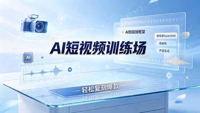 (19137期)老陈AI短视频训练场:AI短视频框架+换背景SwitchXAI+首尾帧+声音生成,轻松复刻爆款-齐力副业