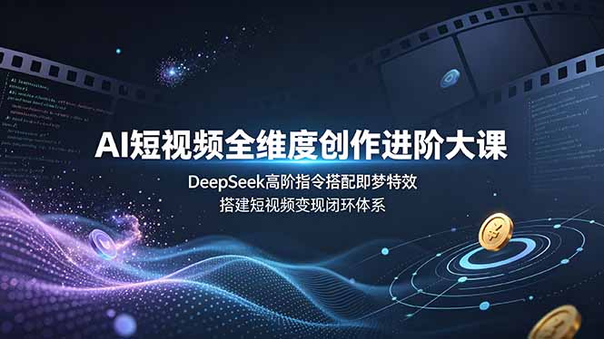 （19153期）AI短视频全维度创作进阶大课，DeepSeek高阶指令搭配即梦特效，搭建短视频变现闭环体系-齐力副业