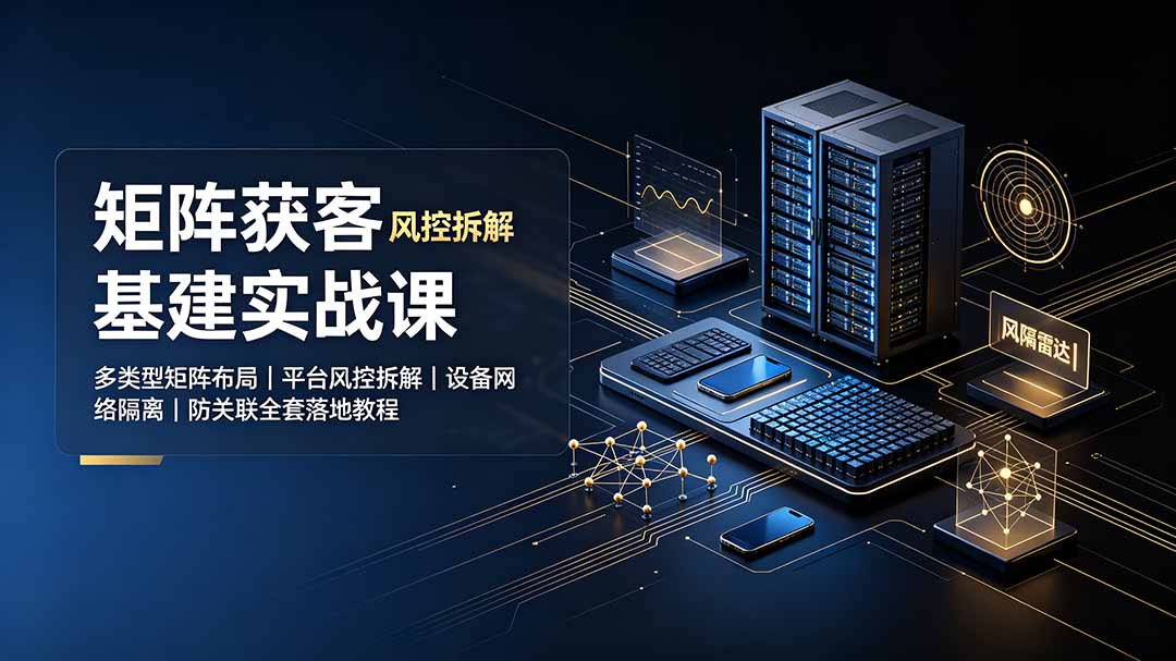 （19319期）矩阵获客基建实战课：多类型矩阵布局｜平台风控拆解｜设备网络隔离｜防关联全套落地教程-齐力副业