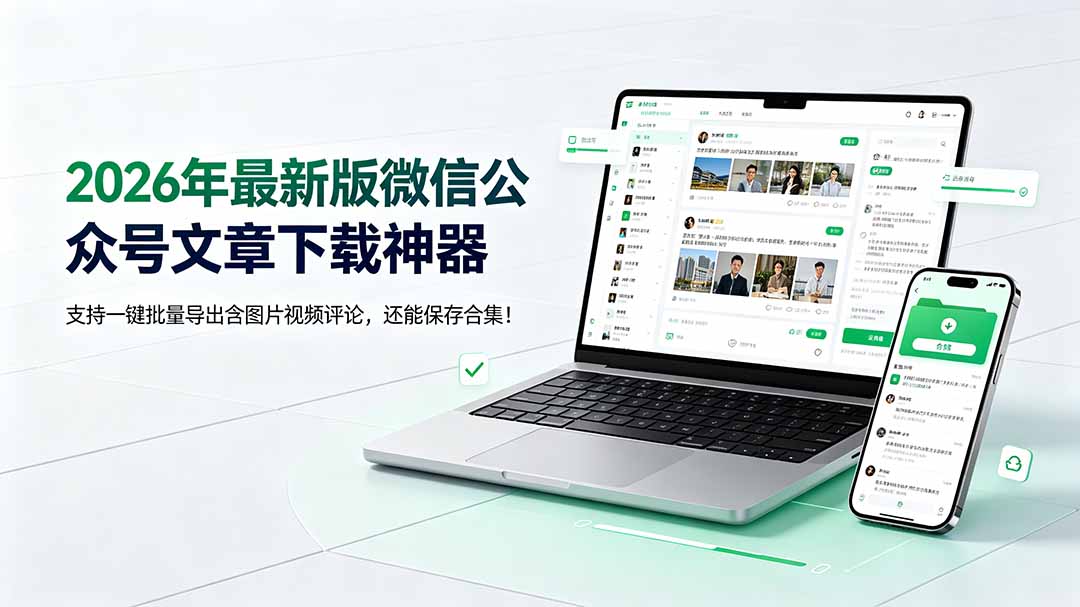 (19486期)2026年最新版微信公众号文章下载神器,支持一键批量导出含图片视频评论,还能保存合集!-齐力副业