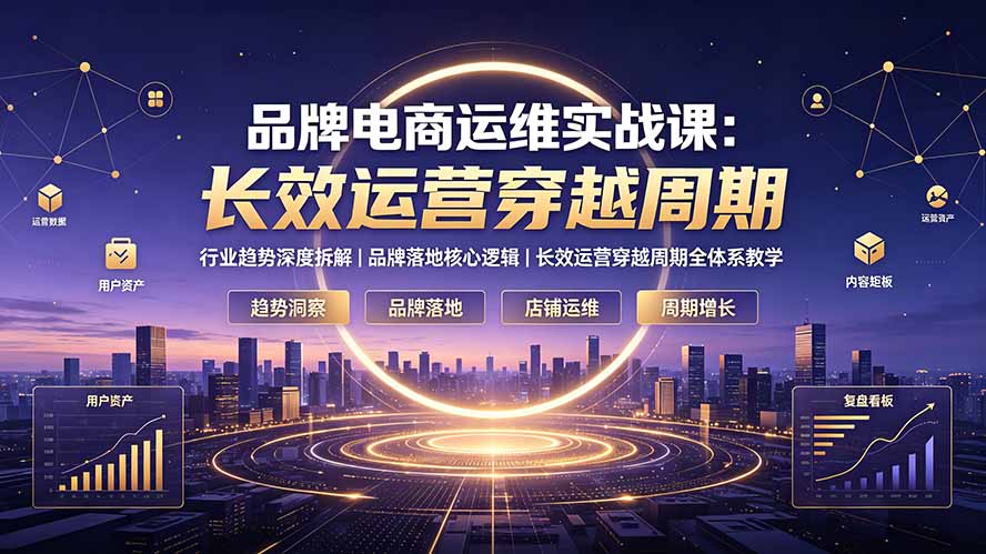 （19340期）品牌电商运维实战课：行业趋势深度拆解｜品牌落地核心逻辑｜长效运营穿越周期全体系教学-齐力副业