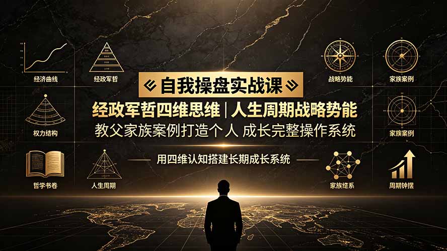 （19398期）自我操盘实战课：经政军哲四维思维｜人生周期战略势能｜教父家族案例打造个人成长完整操作系统-齐力副业
