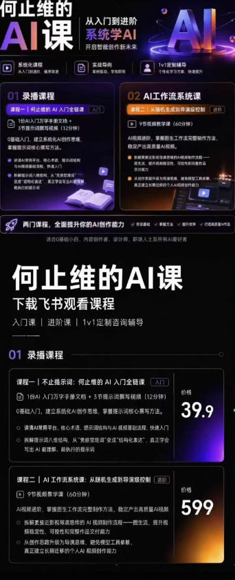 (19247期)AI创作全链路实战教程|万字手册·提示词拆解·9节工作流课,打造稳定高质量AI视频作品插图1 (19247期)AI创作全链路实战教程|万字手册·提示词拆解·9节工作流课,打造稳定高质量AI视频作品插图1